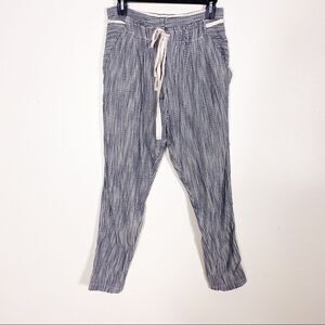 Free People Blue and White Striped Skinny Leg Cotton Soft Pants